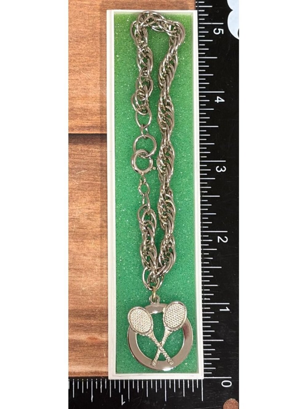 LOT OF 12 Tennis Racket Charm Bracelet Award Favors Silver Tone NOS
